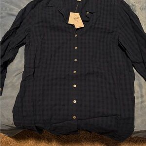 J. Jill Women's Navy Button Down Shirt